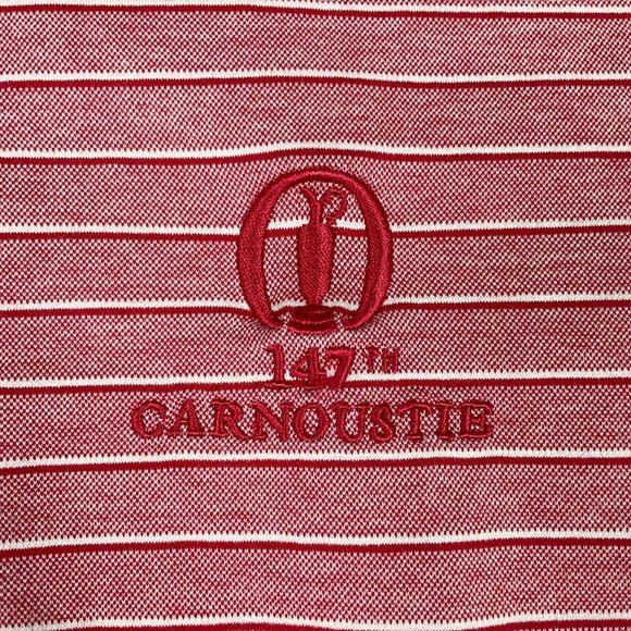 THE OPEN 147th Carnoustie St. Andrews Polo Shirt Men's Size M Red Filo di Scozia - Picture 3 of 12